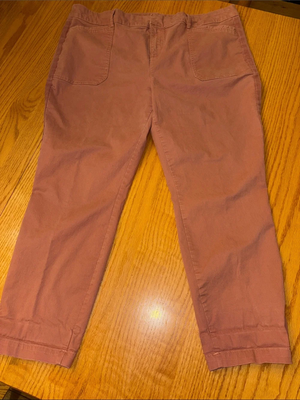 Old Navy Women's Cropped Straight Pants - Mauve Pink/Rust